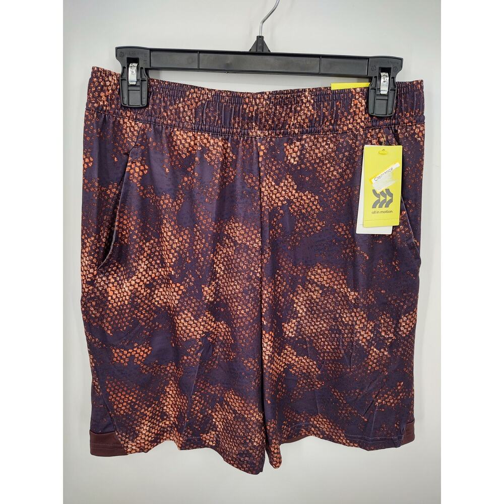 NWT All In Motion Women's Training Shorts Snake Print Maroon Size Small Women's